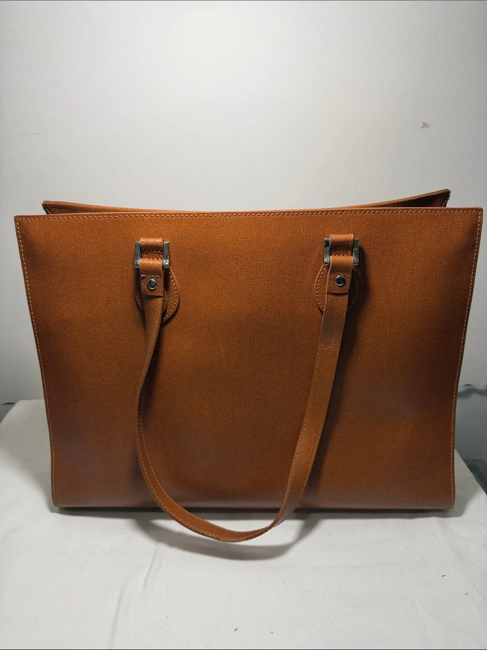 Brown leather Jack Georges Chelsea Alexis business tote